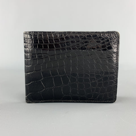 Vintage I by SCHELSINGER BROTHERS Textured / Embossed  Black Leather Bifold Wallet