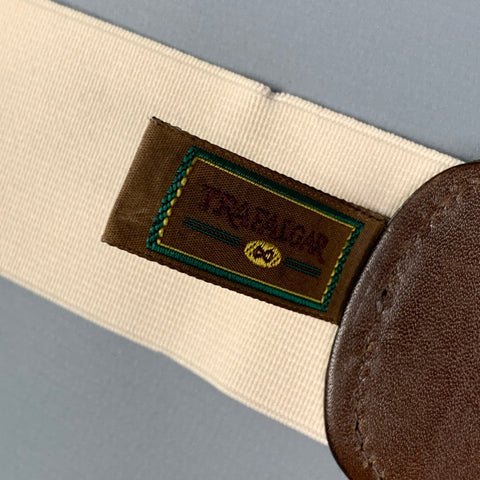 TRAFALGAR Brown Green Stripe Ribbon Suspenders