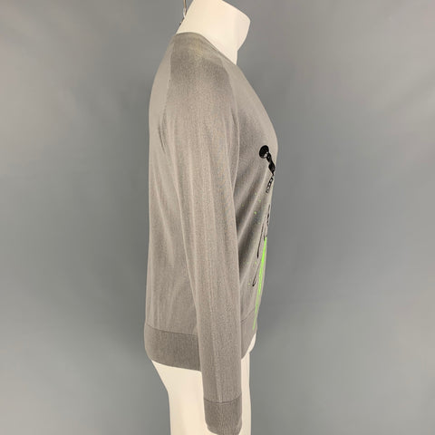 THE BROOKLYN CIRCUS Size S Gray Graphic Cotton Pullover