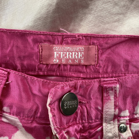 GIANFRANCO FERRE Talla 6 Pantalón de vestir de mezcla de algodón rosa