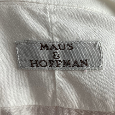 MAUS &amp; HOFFMAN Taille M Chemise de smoking en coton uni blanc à manches longues
