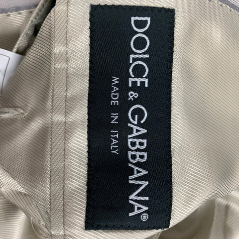 DOLCE & GABBANA Martini Size 36 Long Light Grey Wool / Silk 3 Piece Suit