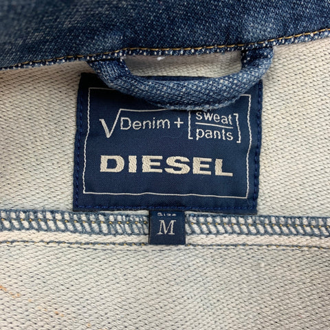 DIESEL Size M Indigo Wash Cotton Blend Trucker Jacket