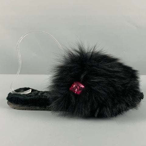 GLAMOUR Zapatos planos negros con pedrería talla 7