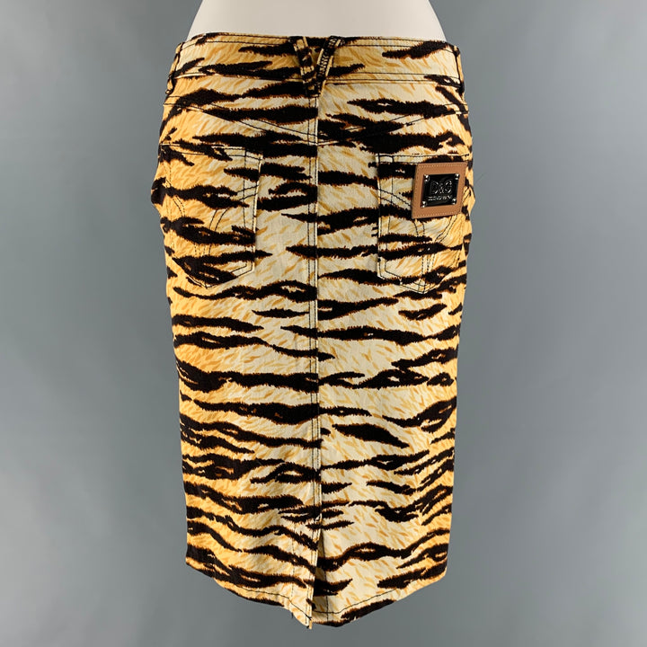 D&amp;G by DOLCE &amp; GABBANA Conjuntos de falda de mezcla de algodón marrón dorado talla XS