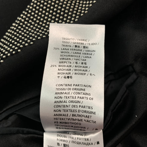 ALEXANDER MCQUEEN Size 42 Black Studded Wool  Mohair Sport Coat
