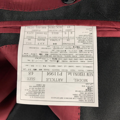 SUIT SUPPLY Size 38 Black Wool Tuxedo Sport Coat