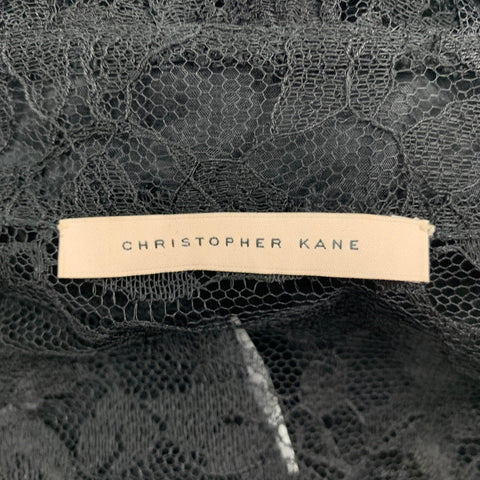 CHRISTOPHER KANE Size S Black Viscose Blend Lace High Collar Shirt