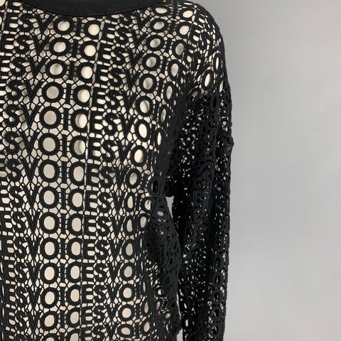 EACH OTHER x Robert Montgomery Size S Black Cotton See Through Long Sleeve Casual Top