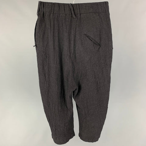 LOST & FOUND Size S Black Textured Hemp Wool Drop-Crotch Casual Pants