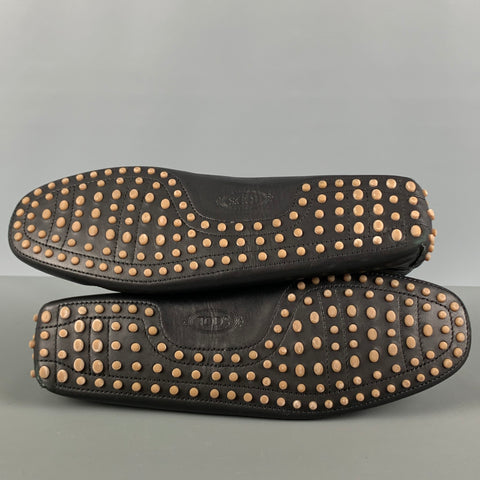 TOD'S Mocasines Drivers de cuero negro talla 10