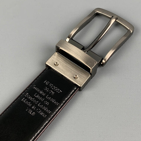 PENGUIN Taille 30 Ceinture réversible en cuir noir marron