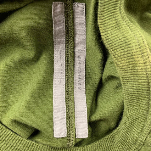 RICK OWENS SISYPHUS F/W 18 Size L Olive Cotton T-shirt
