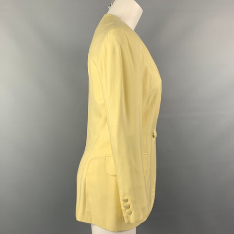 Vintage MOSCHINO COUTURE Size 8 Yellow Acetate Blend Jacket