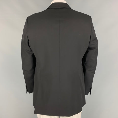 BURBERRY PRORSUM Size 44 Black Wool Tuxedo Sport Coat