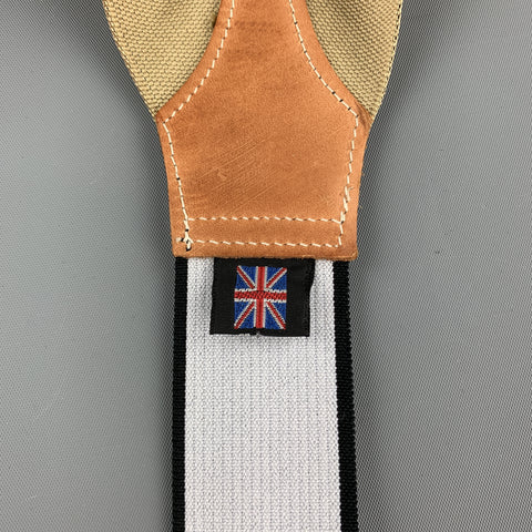 Vintage THURSTON LONDON Beige & Black Leather Suspenders