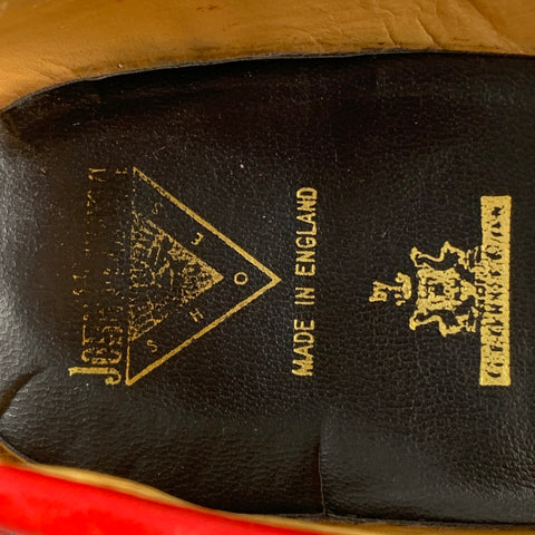 JOHN FLUEVOG Size 10 Red Leather Horsebit Loafers