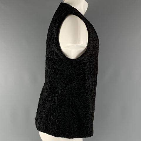 VINTAGE Taille M Gilet avant ouvert noir