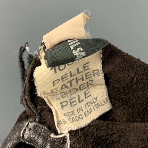 JIL SANDER Size L Brown Solid Leather Gloves