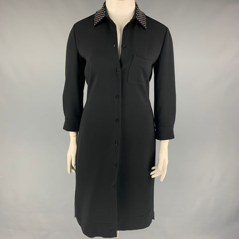 MOSCHINO BOUTIQUE Talla 12 Vestido camisero de mezcla de triacetato negro