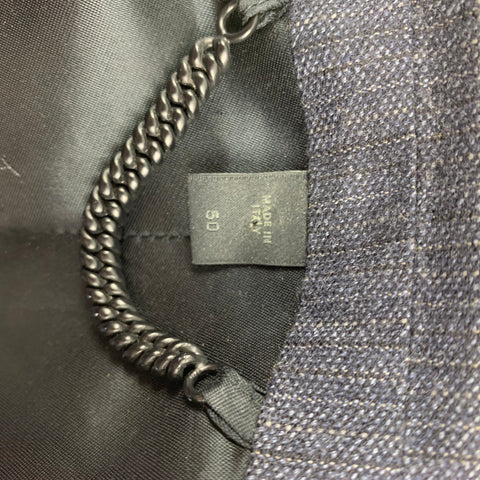 BURBERRY PRORSUM Size 40 Regular Navy & Grey Wool Notch Lapel Sport Coat