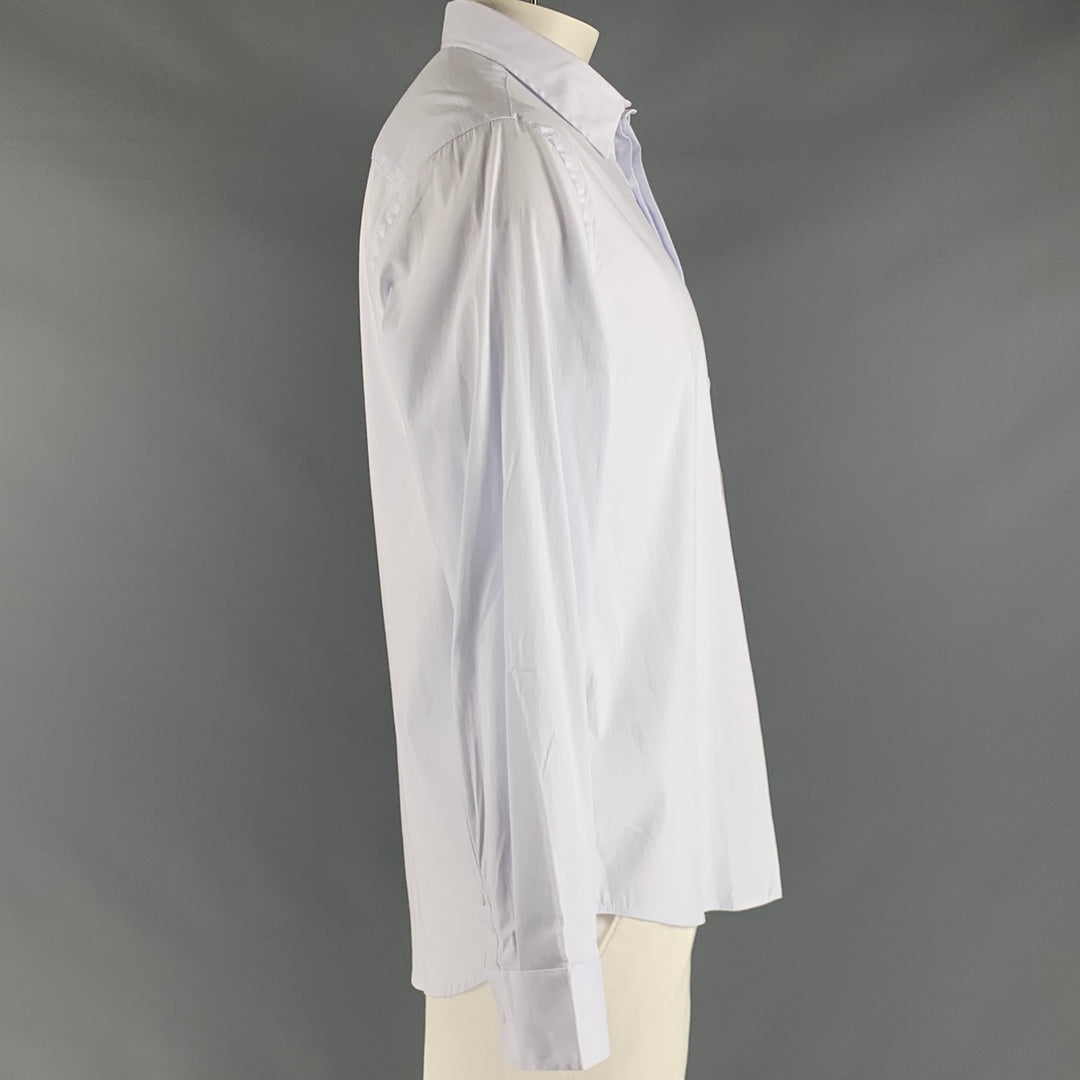 JOHN RICHMOND Taille XL Chemise à manches longues boutonnée en mélange de coton uni blanc
