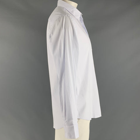 JOHN RICHMOND Taille XL Chemise à manches longues boutonnée en mélange de coton uni blanc