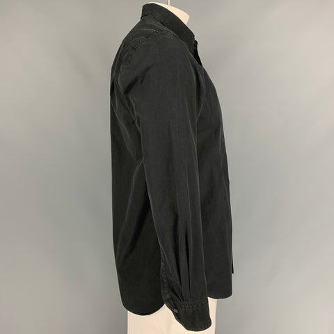 COMME des GARCONS SHIRT Size L Black Cotton One Pocket Long Sleeve Shirt