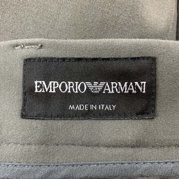 EMPORIO ARMANI Taille 30 Pantalon décontracté en coton uni ardoise avec braguette zippée