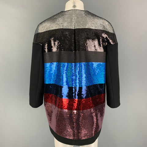 GIAMBATTISTA VALLI Size XL Multi-Color Camel Hair Sequined Jacket