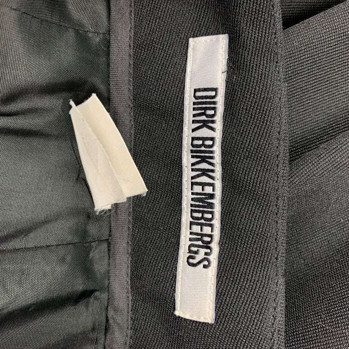 DIRK BIKKEMBERGS Size 32 Black Rayon Drawstring Dress Pants