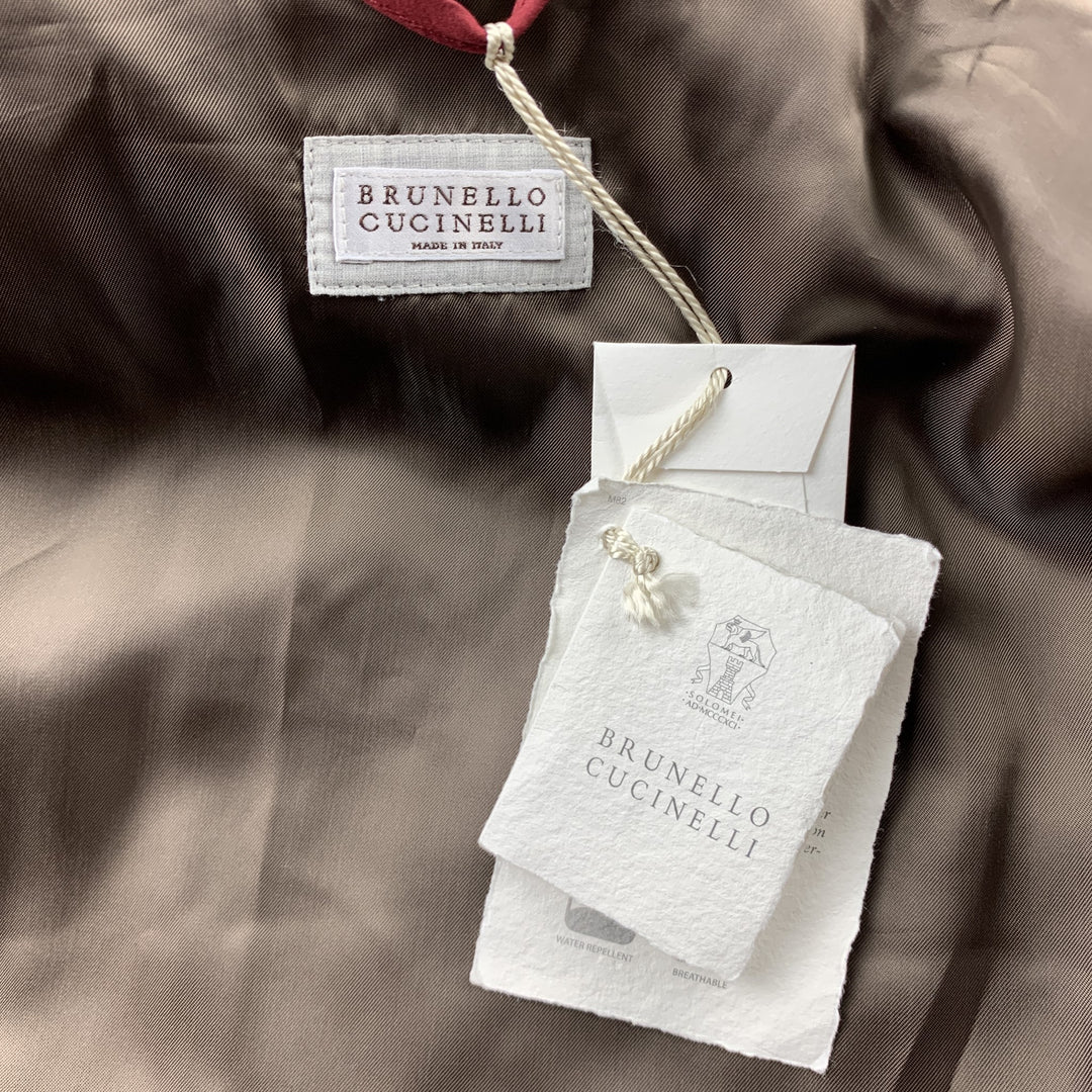 BRUNELLO CUCINELLI Size 42 Navy Cotton Blend Zip & Snaps Jacket