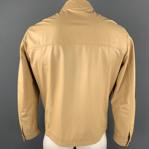 PAL ZILERI Size L Beige Polyester Zip Up Jacket