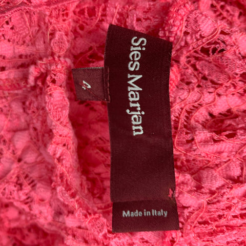 SIES MARJAN Size S Pink Cotton Blend Lace High Collar Dress Top