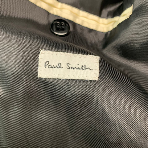 PAUL SMITH Size 46 Black Brown Embroidery Velvet Notch Lapel Sport Coat