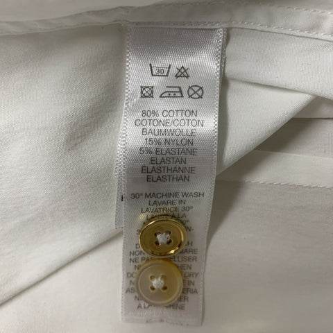 PAUL SMITH Size M Solid Cotton Club Collar White Long Sleeve Shirt