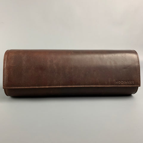 HODINKEE Brown Marbled Leather Watch Travel Case