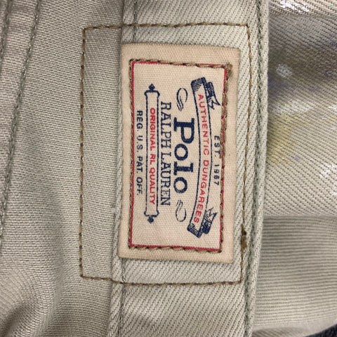 RALPH LAUREN Size 29 Ivory Splattered Cotton Jean Cut Casual Pants