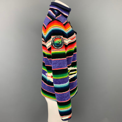 RALPH LAUREN Sportsman Respect Size S Multi-Color Serape Polyester Half Zip Pullover Sweater