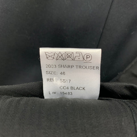 WALTER VAN BEIRENDONCK Size 32 Black Wool Polyester Zip Fly Dress Pants