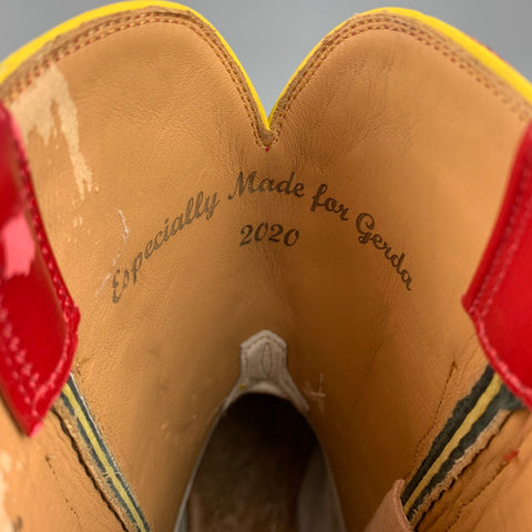 LUCCHESE 2020 Size 10.5 Multi-Color Applique Leather Cowboy Custom Boots
