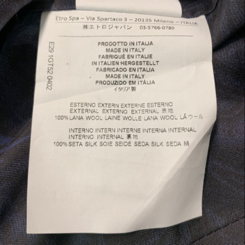 ETRO Size 40 Black Wool Shawl Collar Vest