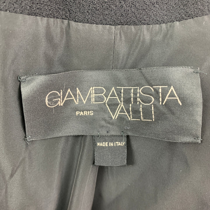 GIAMBATTISTA VALLI Size XS Black Virgin Wool Pleated Jacket