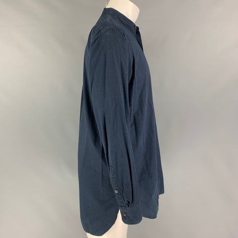 DRIES VAN NOTEN Size M Navy Brown Rhombus Cotton Long Sleeve Shirt