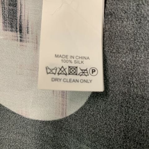 KATE SPADE Talla 4 Blusa con lazo estampado en blanco y negro