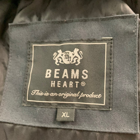BEAMS Size XL Grey Taupe Mixed Fabrics Polyester Hooded Jacket