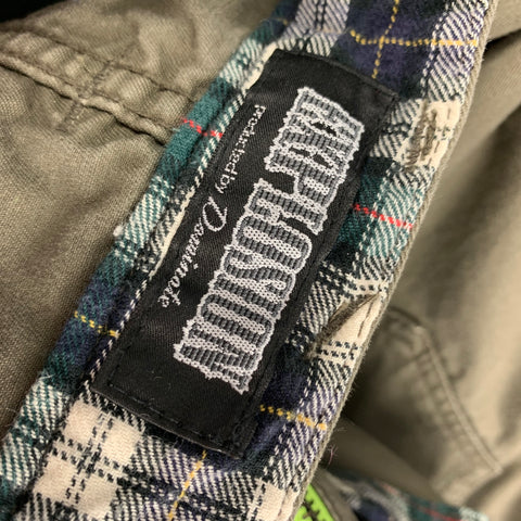 EXPLOSION Taille XL Pantalon décontracté en coton patchwork olive