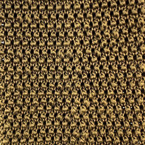 BUDD Olive Mustard Silk Textured Knit Tie