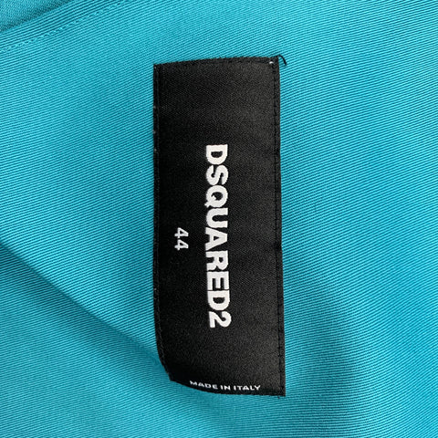 DSQUARED2 Size 8 Teal Cotton Jacket Blazer