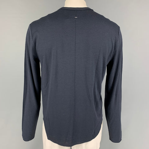 RAG & BONE Size L Navy Wool Crew-Neck Pullover